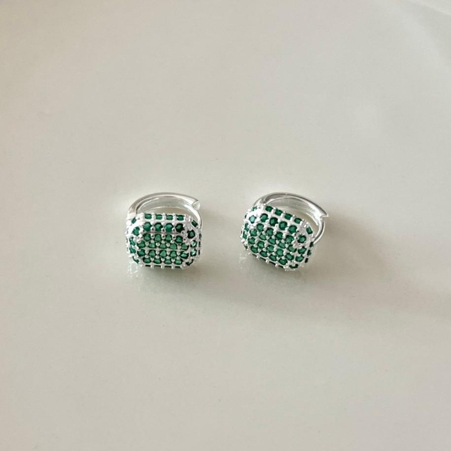 Minimalist Letter-Shaped 925 Sterling Silver Stud Earrings with Zircon Inlay for Women