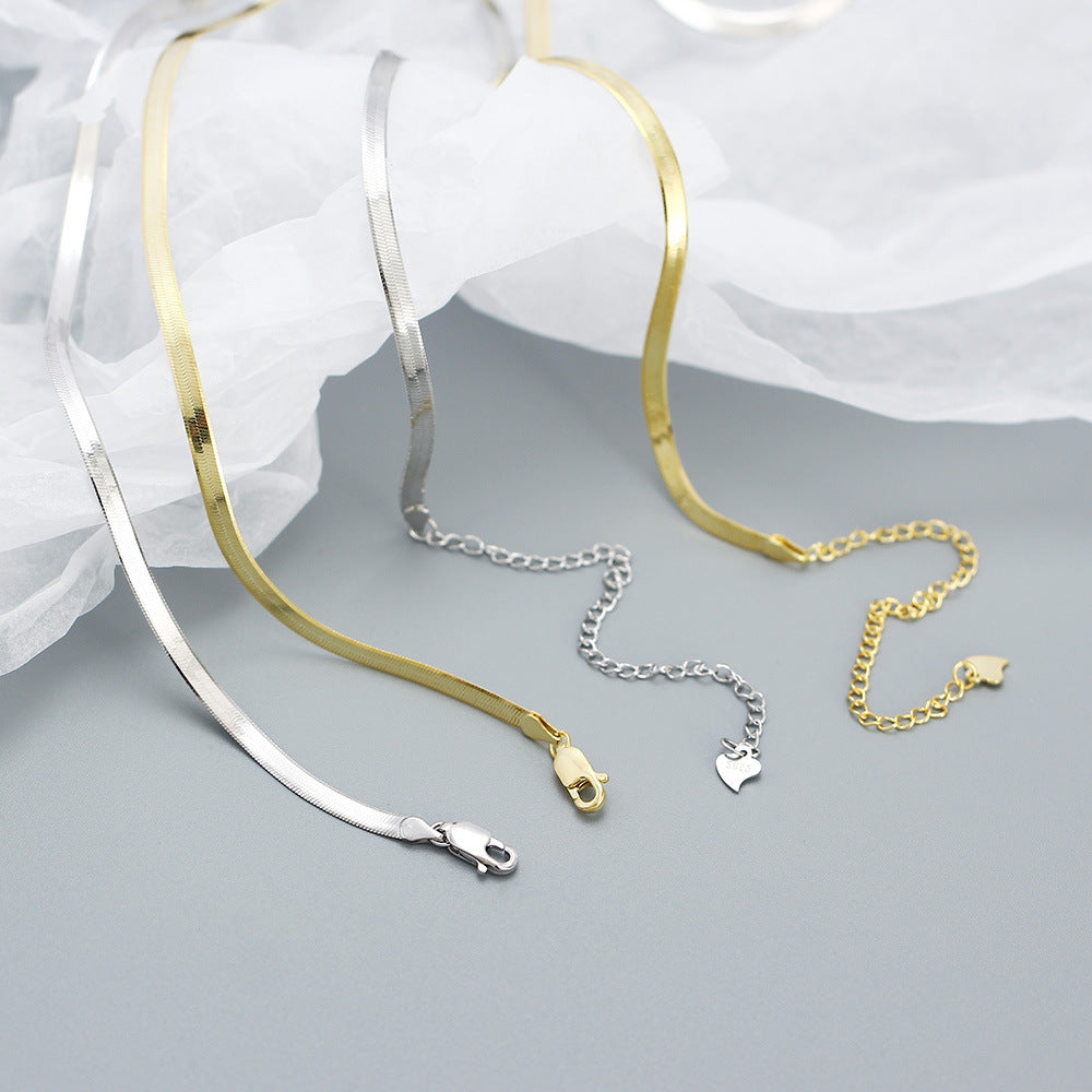 Minimalist Geometric Pendant Necklace for Women and Men in 925 Sterling Silver with Plated Finish on Snake Chain