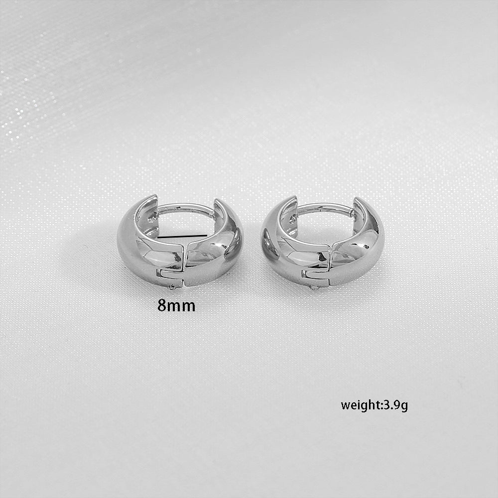 Pendientes de aro geométricos chapados en oro de acero de titanio minimalista para mujer, moda unisex, uso diario
