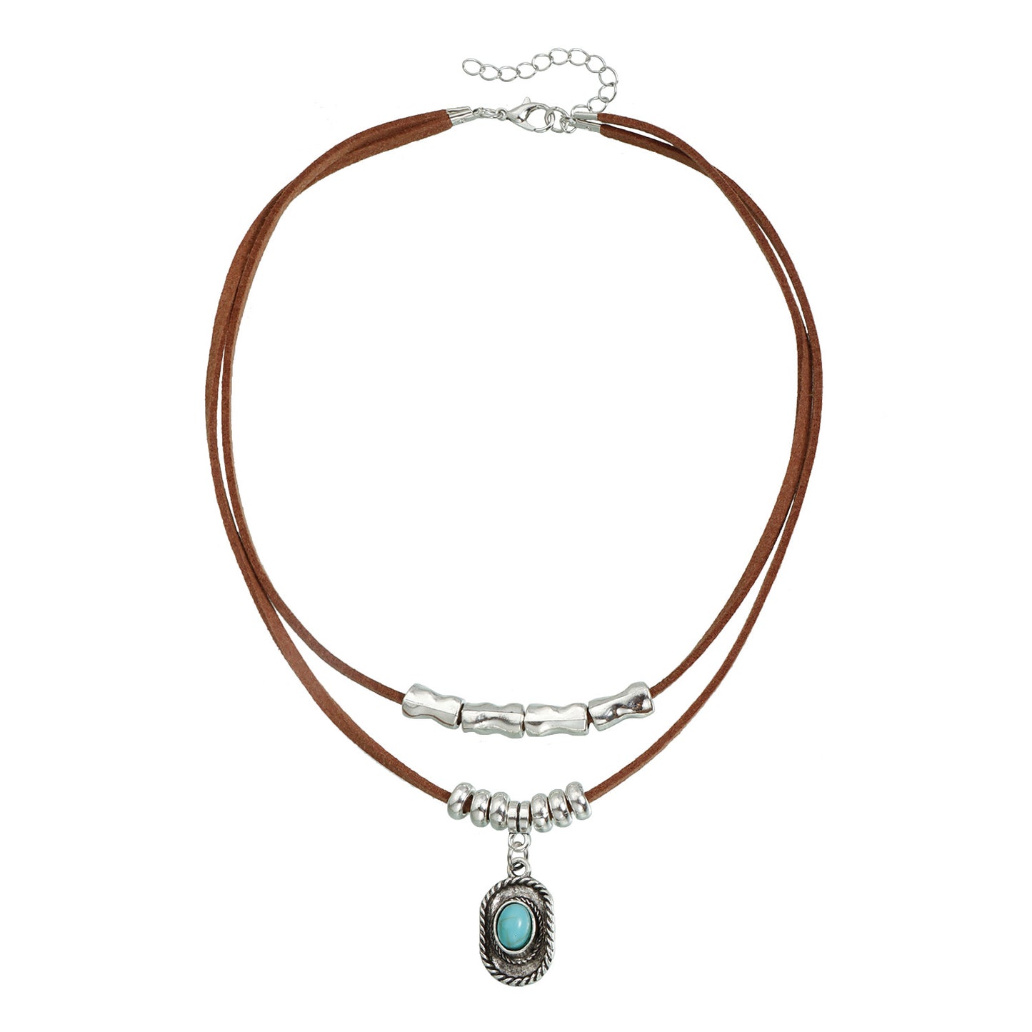 Heart Geometric Alloy Plated Pendant Necklace for Women