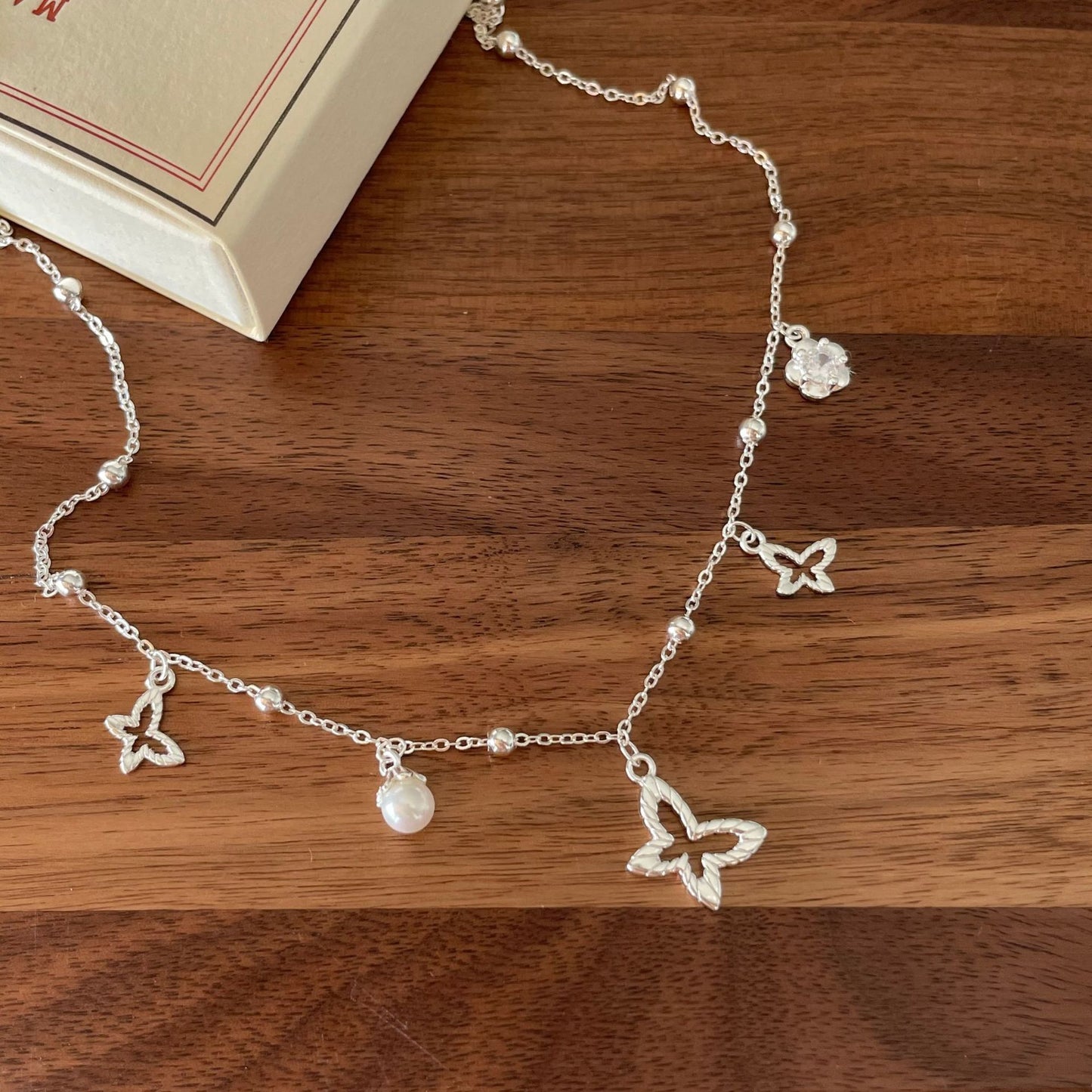 Minimalist Butterfly Pendant Necklace in 925 Sterling Silver with Gold Plating for Women