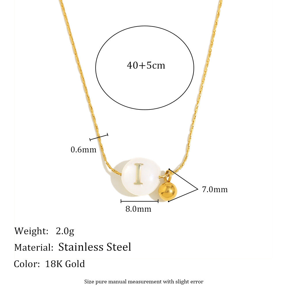 Fashionable OL Style Letter-Shaped Stainless Steel Necklace with 18K Gold Plating for Women