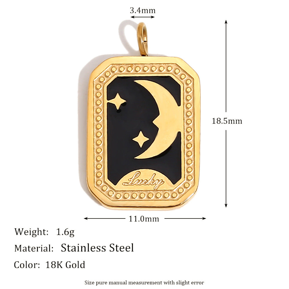 Colgante Corazón Flor Plana Aguacate Geométrico para Mujer de Acero Inoxidable Enchapado en Oro de 18K Accesorio de Moda