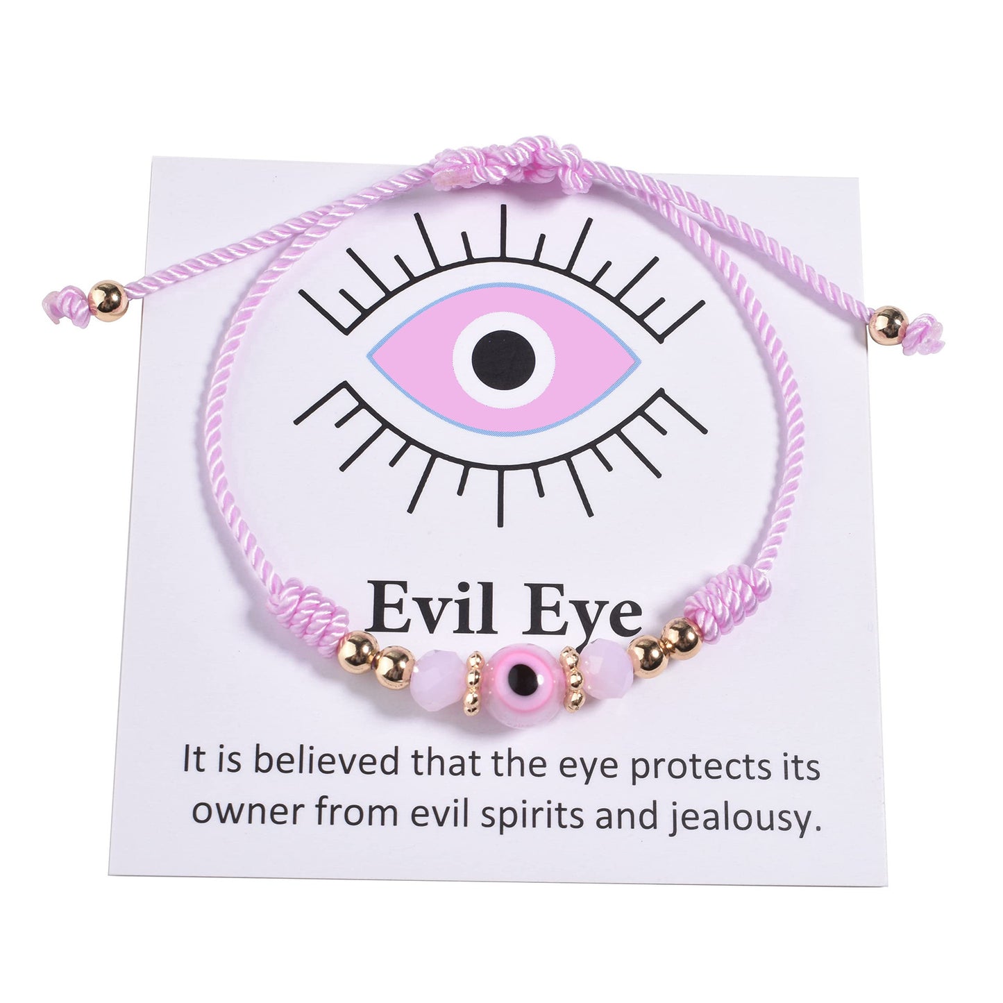 Vintage Minimalist Geometric Acrylic Evil Eye Braided Bracelet Unisex