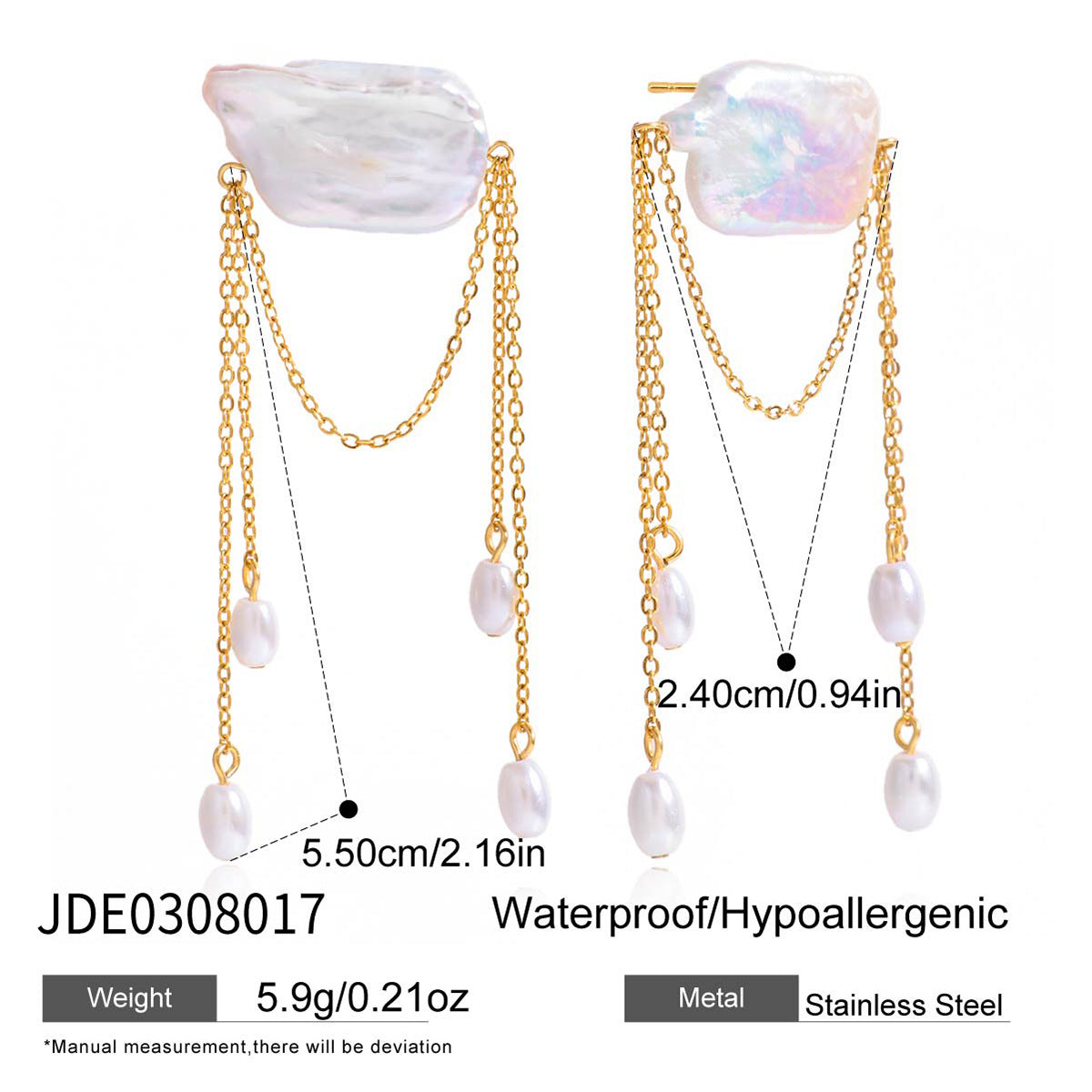 Pendientes geométricos de acero inoxidable con acabado chapado para mujer, elegantes, de lujo, joyería para la oreja