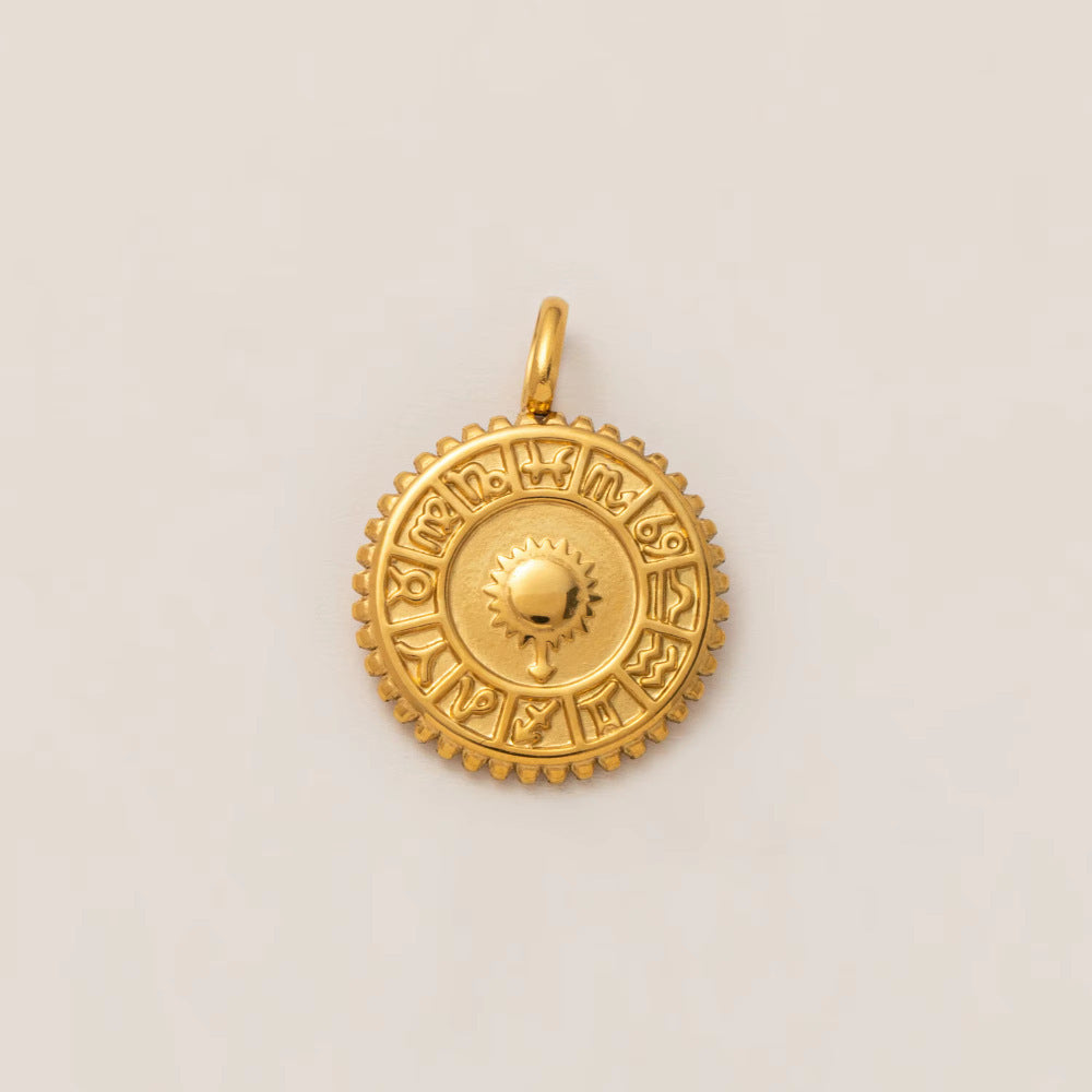 Fashion Plated Stainless Steel Sun Moon Star Heart Geometric Charm Bar Pendant Necklace
