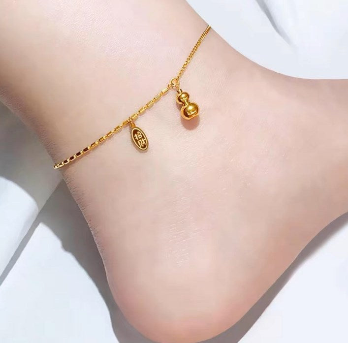 Vintage 18K Gold Plated Asymmetrical Gourd Leaf Floral Bracelet