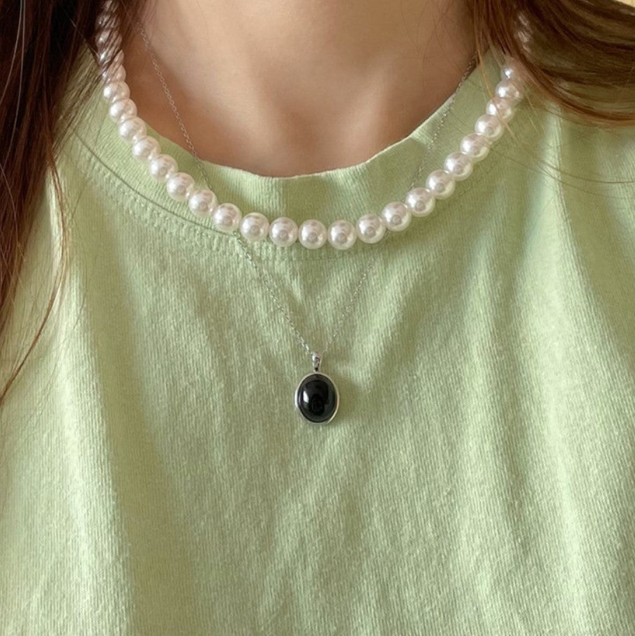 Collana con ciondolo a puzzle geometrico placcata in argento sterling 925 stile bohémien vintage con catena a sfere