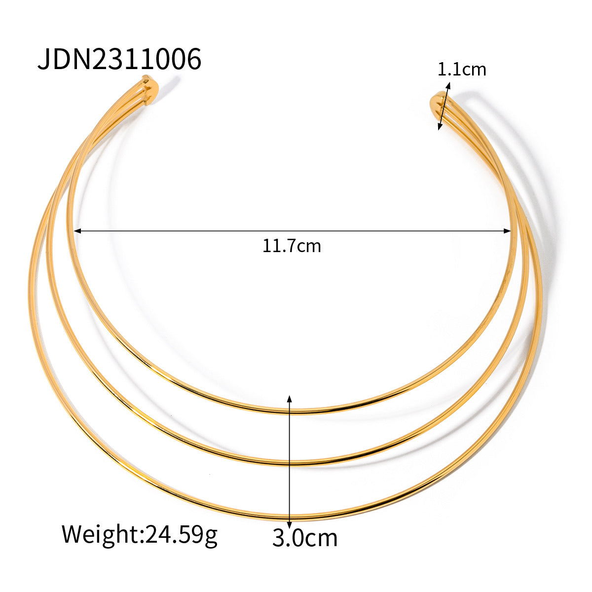 Minimalist Geometric Titanium Steel Pendant Stainless Steel Multi-layer Cable Chain Necklace for Women