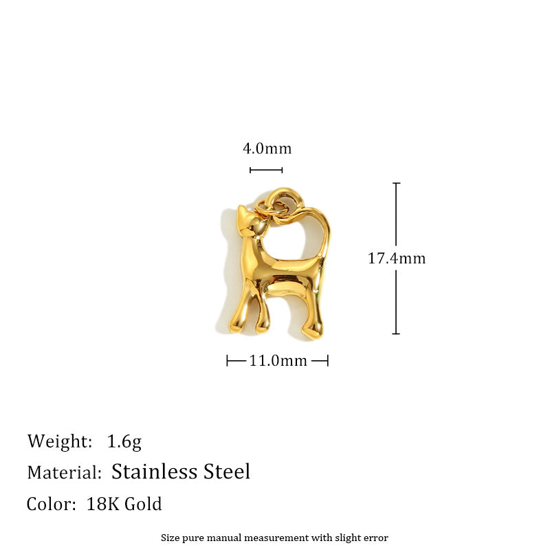 18K Gold Plated Stainless Steel Heart Charm Bar for Women