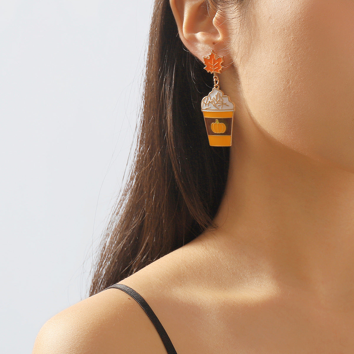 Divertidos Pendientes de Halloween de Dibujos Animados con Diseño de Calabaza, Fantasma y Calavera en Base Acrílica con Detalles de Diamantes de Imitación y Lentejuelas para Mujer