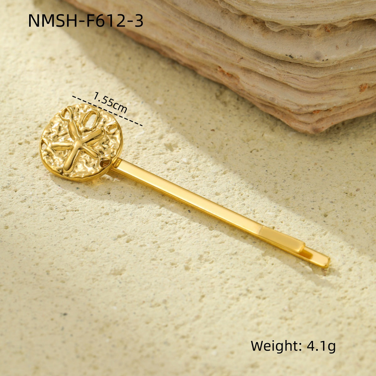 Fashionable Minimalist Shell-Shaped Stainless Steel Hair Clip with Pearl Inlay for Women