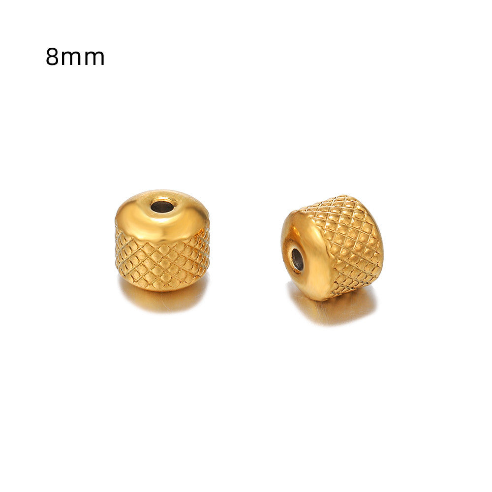 Minimalist Stainless Steel Titanium Steel Plated Pineapple Beads Charm Bar DIY Jewelry Accessories