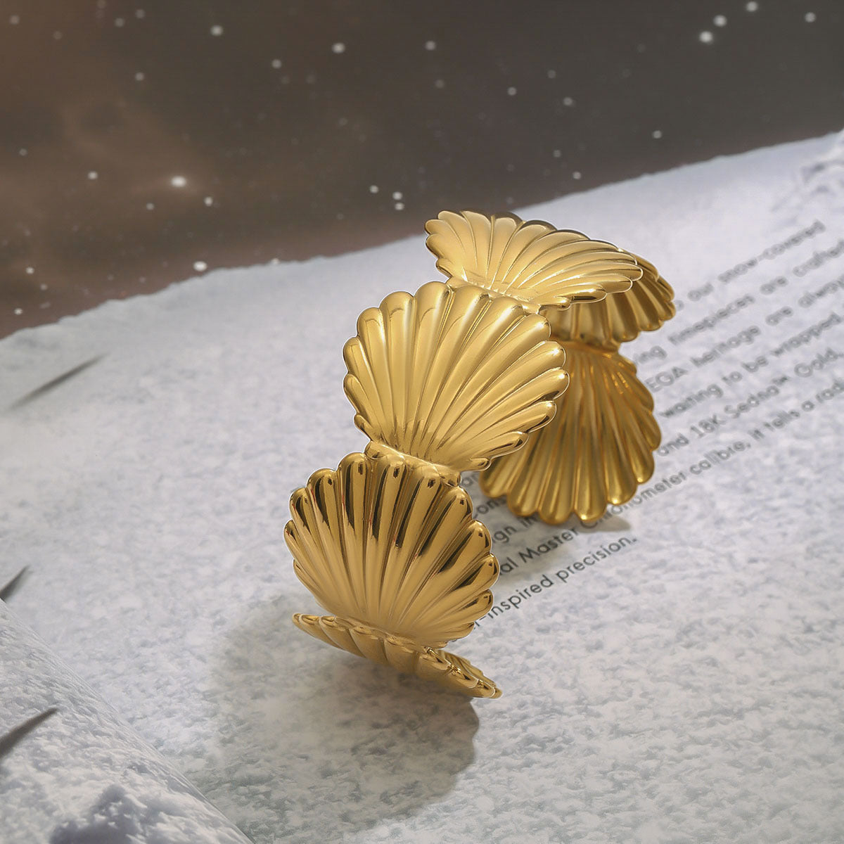 Wide Plated Stainless Steel Cuff Bracelet