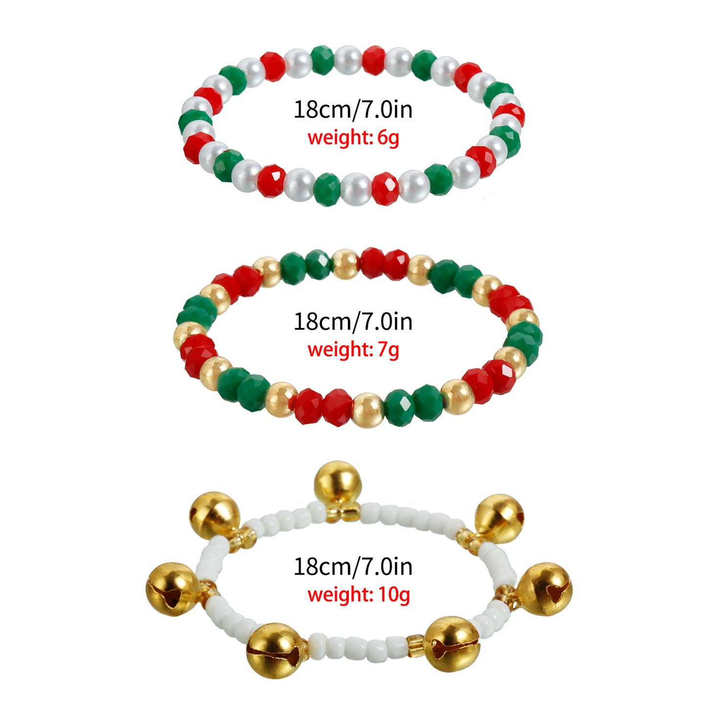 Juego de pulseras elásticas color block creativas con cascabeles metálicos para mujer, diseño geométrico, joyería de cuerda galvanizada