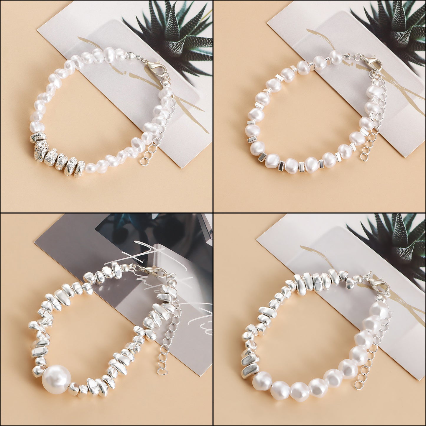 Minimalist Geometric Alloy Bracelet for Women with Plated Finish, Lightweight Luxury Hand Jewelry