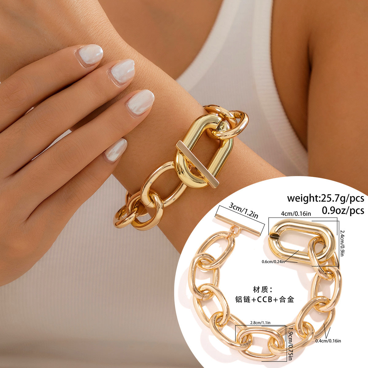 Geometric Shape Aluminum Alloy Multi-Layer Necklace with Plated Finish for Women