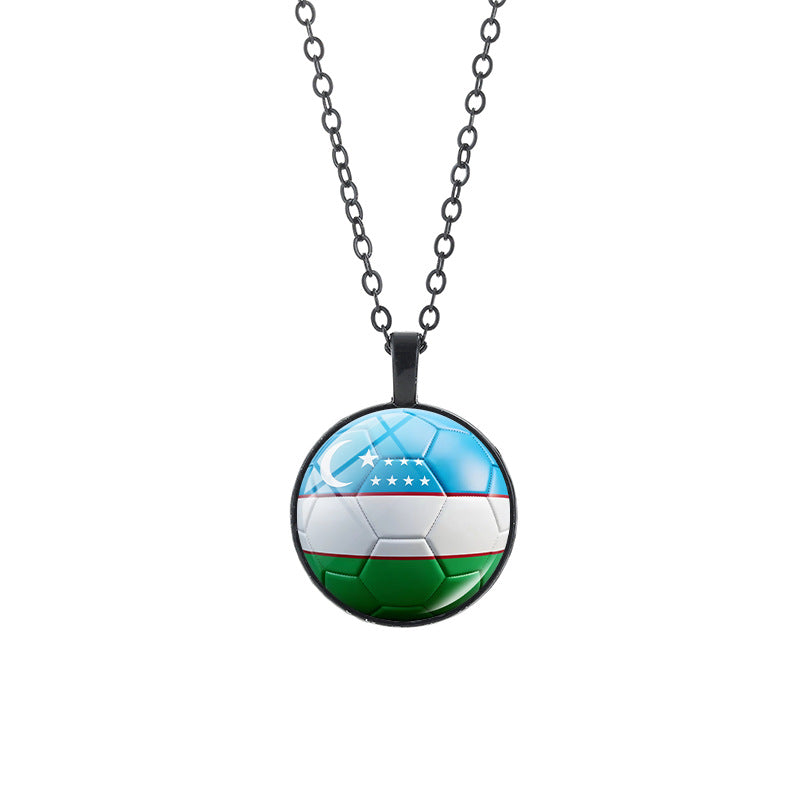 Collana casual in lega placcata con ciondolo in cristallo nero, catena a cavo unisex