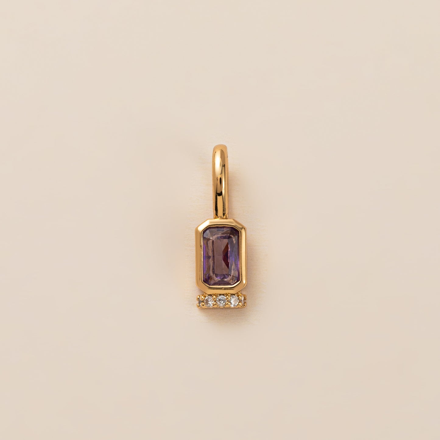 Minimalist Geometric Round Square Brass Plated Pendant Charm Bar with Openable Clasp