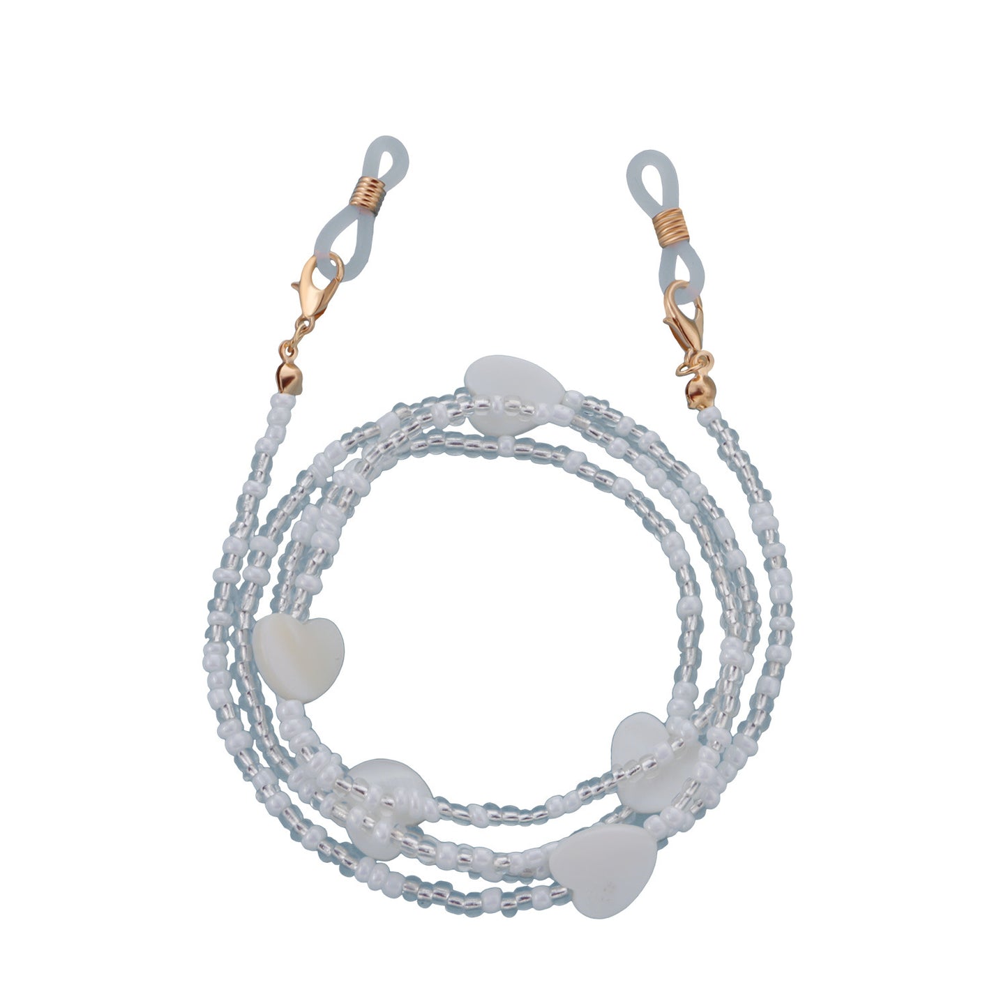 Minimalist Elegant Heart White Pearl Alloy Glasses Chain for Women