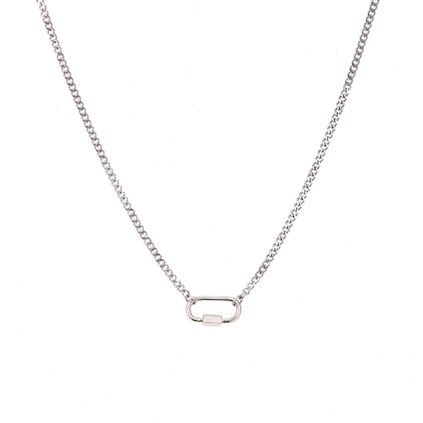 Vintage Minimalist Geometric Heart 18K Gold Plated Titanium Steel DIY Charm Bar Necklace