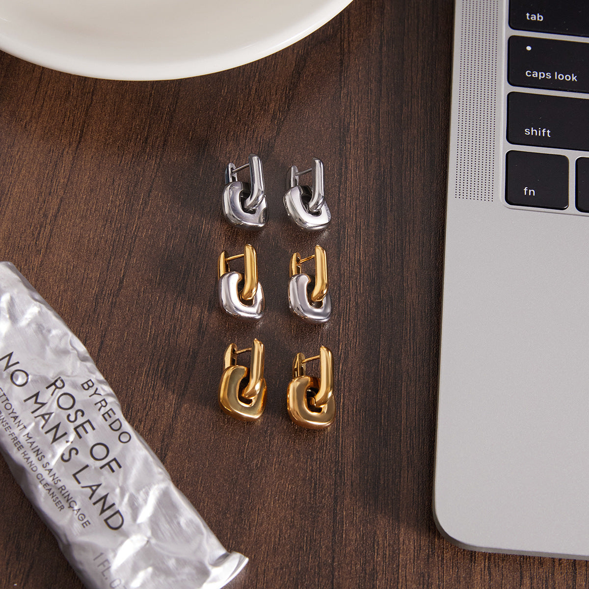 Elegant Geometric Square Stainless Steel Plated Stud Earrings for Women