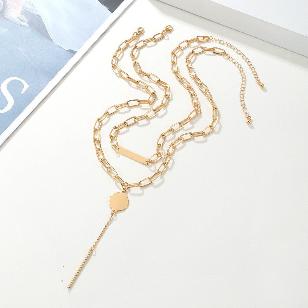Sweet Rhinestone Inlaid Alloy Butterfly Evil Eye Bow Pendant Necklace with Curb Chain for Women