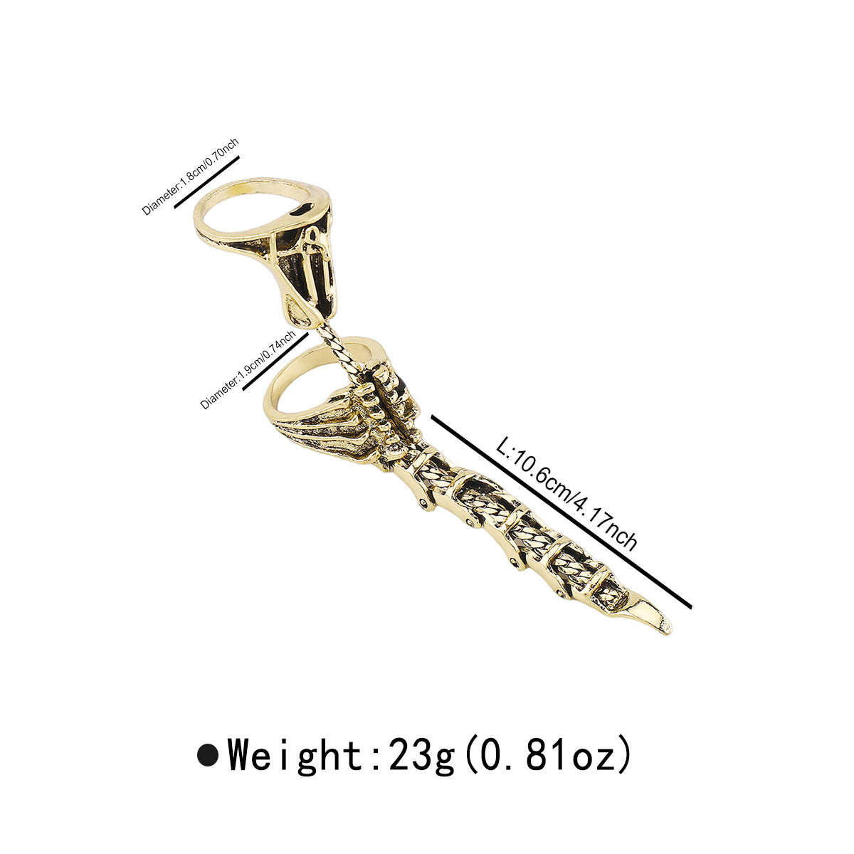 Anello in lega a forma di scorpione stile punk con finitura anticata e fascia aperta regolabile