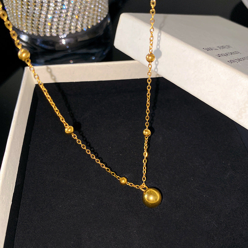Minimalist Sweet Gold Plated Titanium Steel Heart Pendant Necklace for Unisex