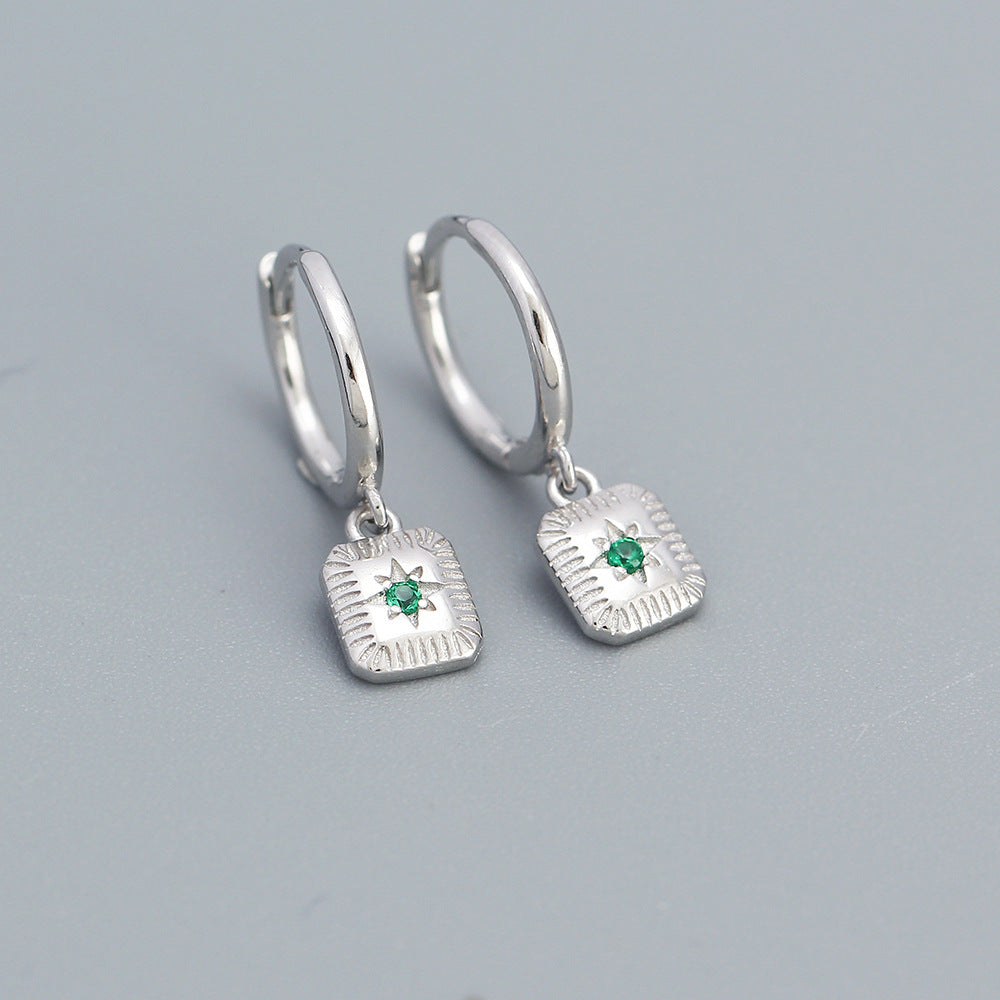 Luxury Minimalist Eight-Pointed Star Ear Cuffs for Women in 925 Sterling Silver Short Style Double Piercing Earrings