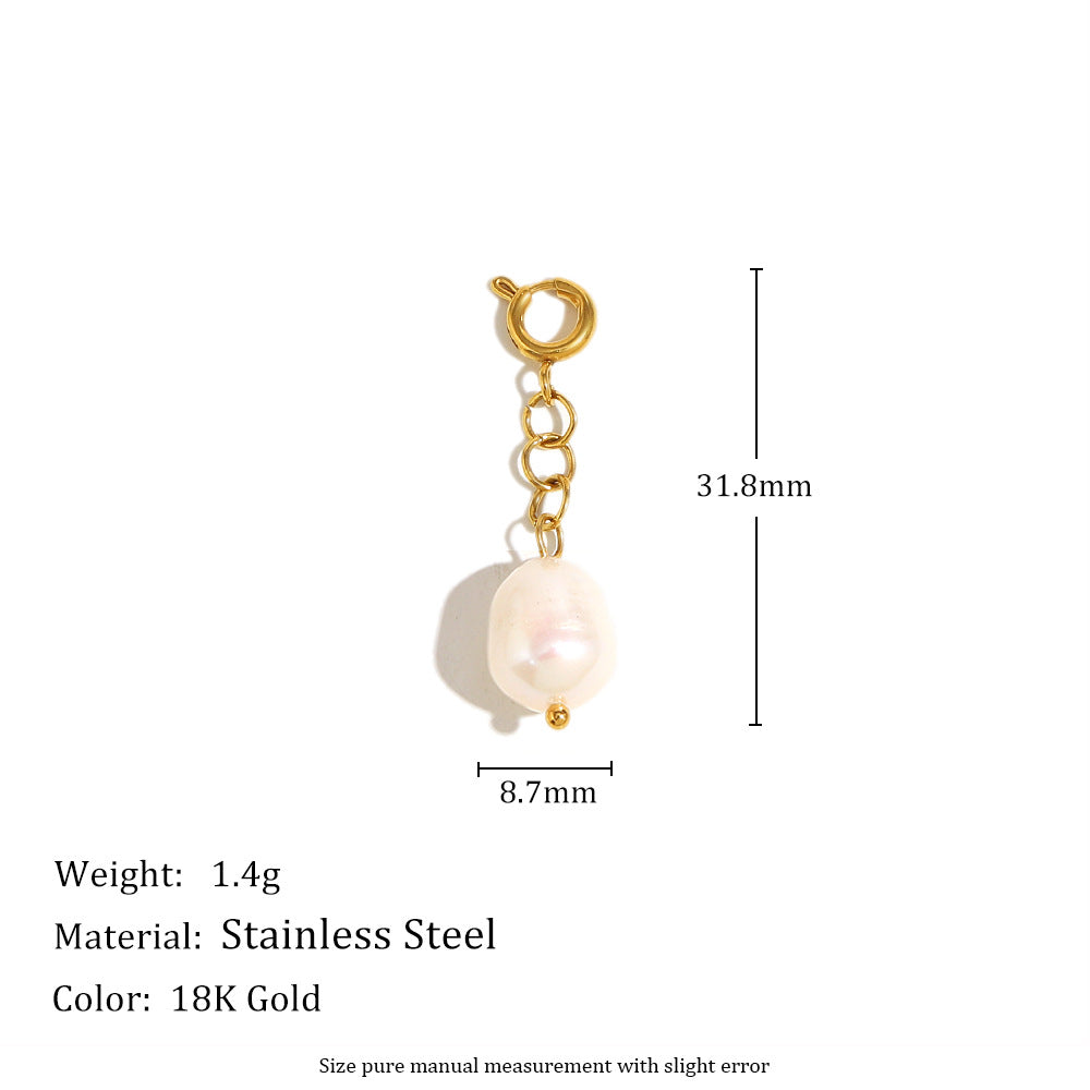 Geometric Heart Pendant with Spring Clasp in Stainless Steel Plated with 18K Gold for Fashionable Office Wear