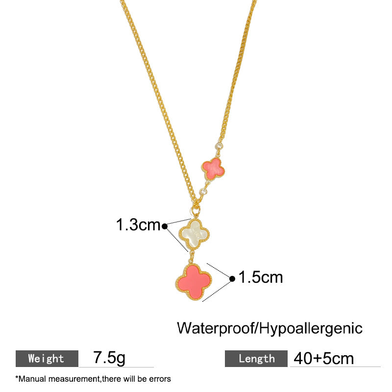 Sweet Floral Titanium Steel Plated Necklace Unisex