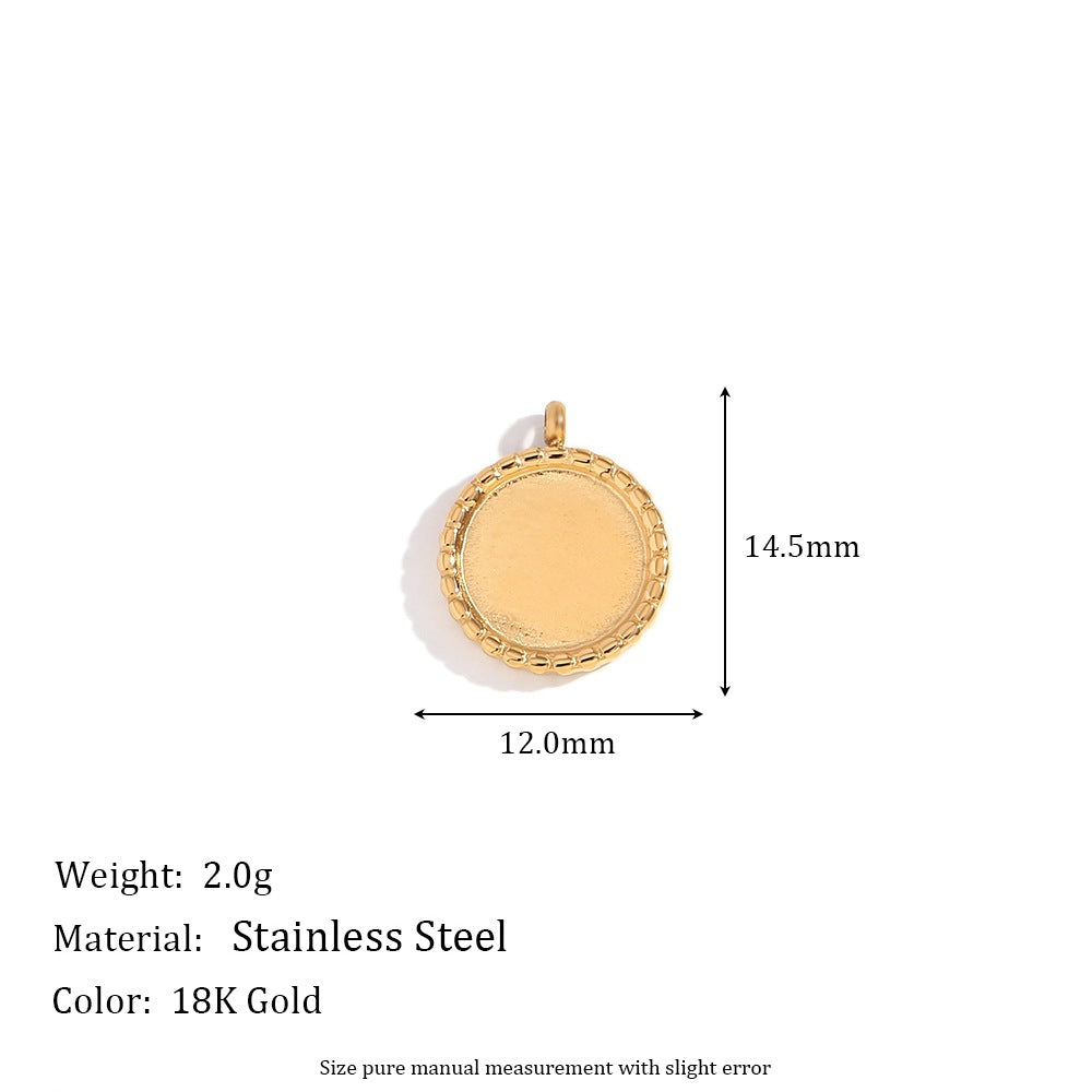 Colgante minimalista de acero inoxidable con forma de estrella, baño de oro de 18K y detalle de espejo geométrico