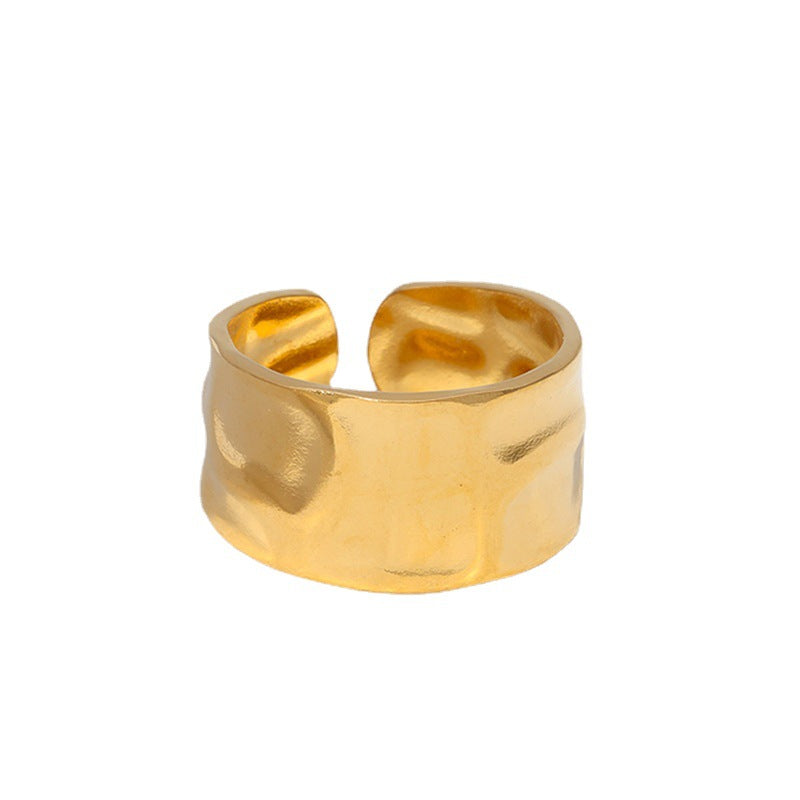Minimalist Geometric Stainless Steel Open Ring for Women and Men with Plated Finish