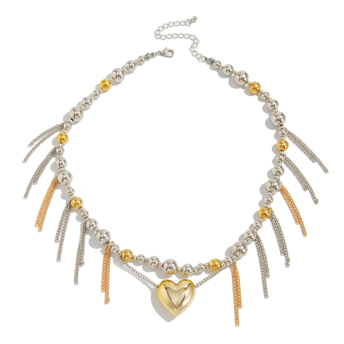 Sweet Star Heart Alloy Plated Pendant Necklace with Pearl Charm for Women