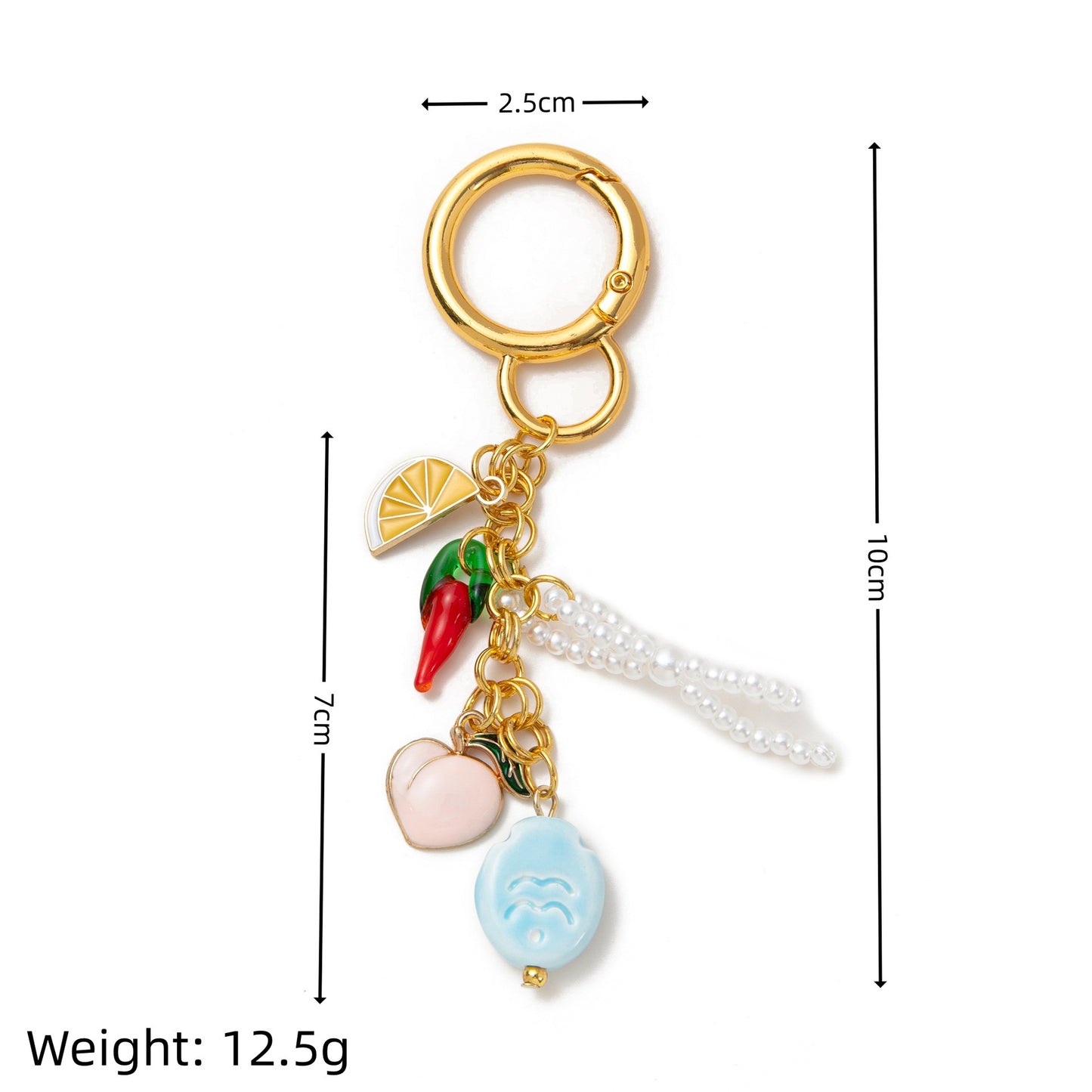 Sweet Striped Brass 18K Gold Plated Charm Bar