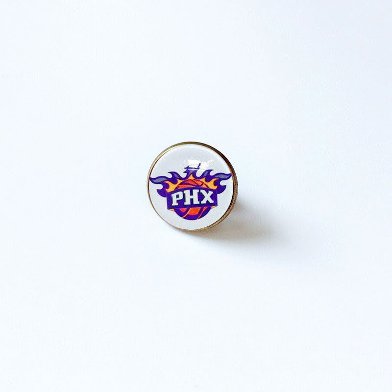 Pin de solapa metálico de equipos de baloncesto retro de la NBA - Insignia con gema vintage - Broche de Kobe Curry - Regalo para fans - Unisex