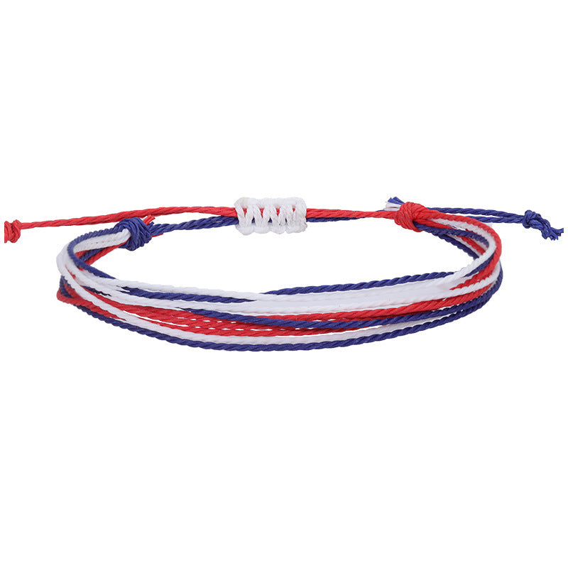Bohemian Sweet Handmade Braided Wax Cord Bracelet U Shape Unisex Lucky Charm
