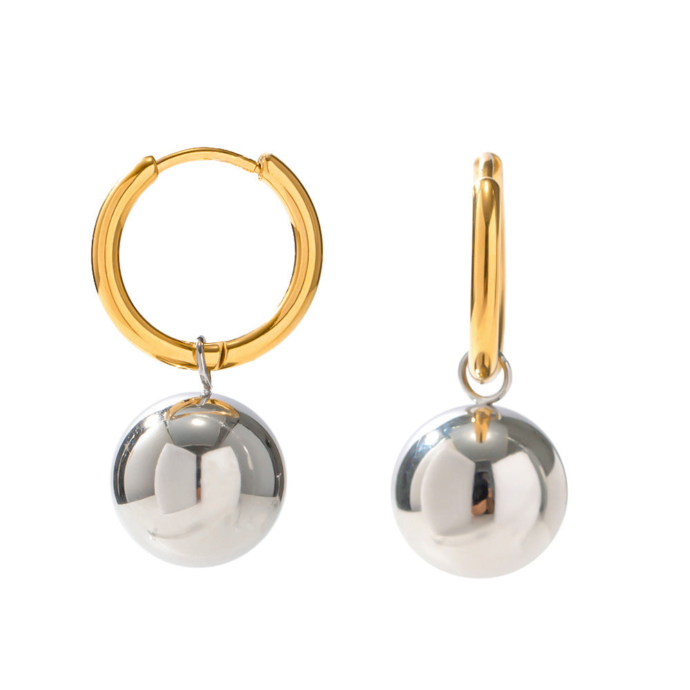Sweet Geometric Round Plated Stainless Steel Earrings