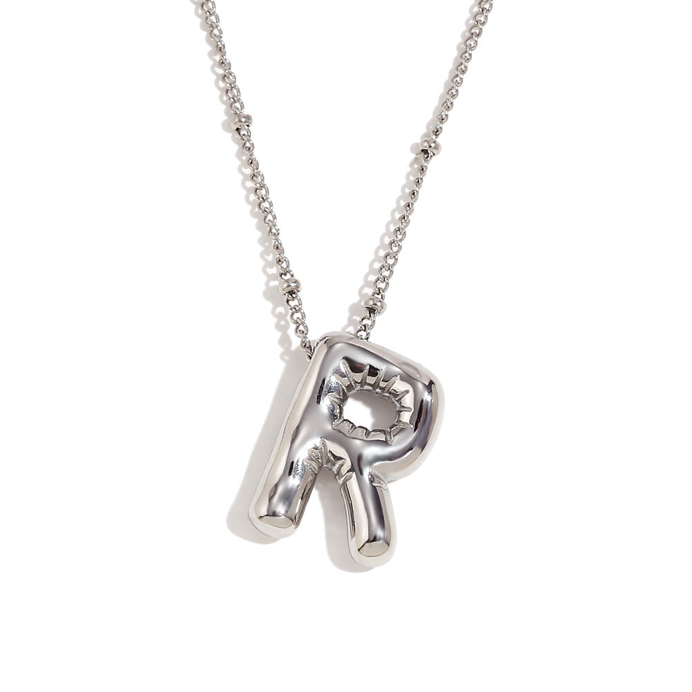 Fashionable Letter-Shaped Stainless Steel Pendant Necklace with 18K Gold Plating for Women