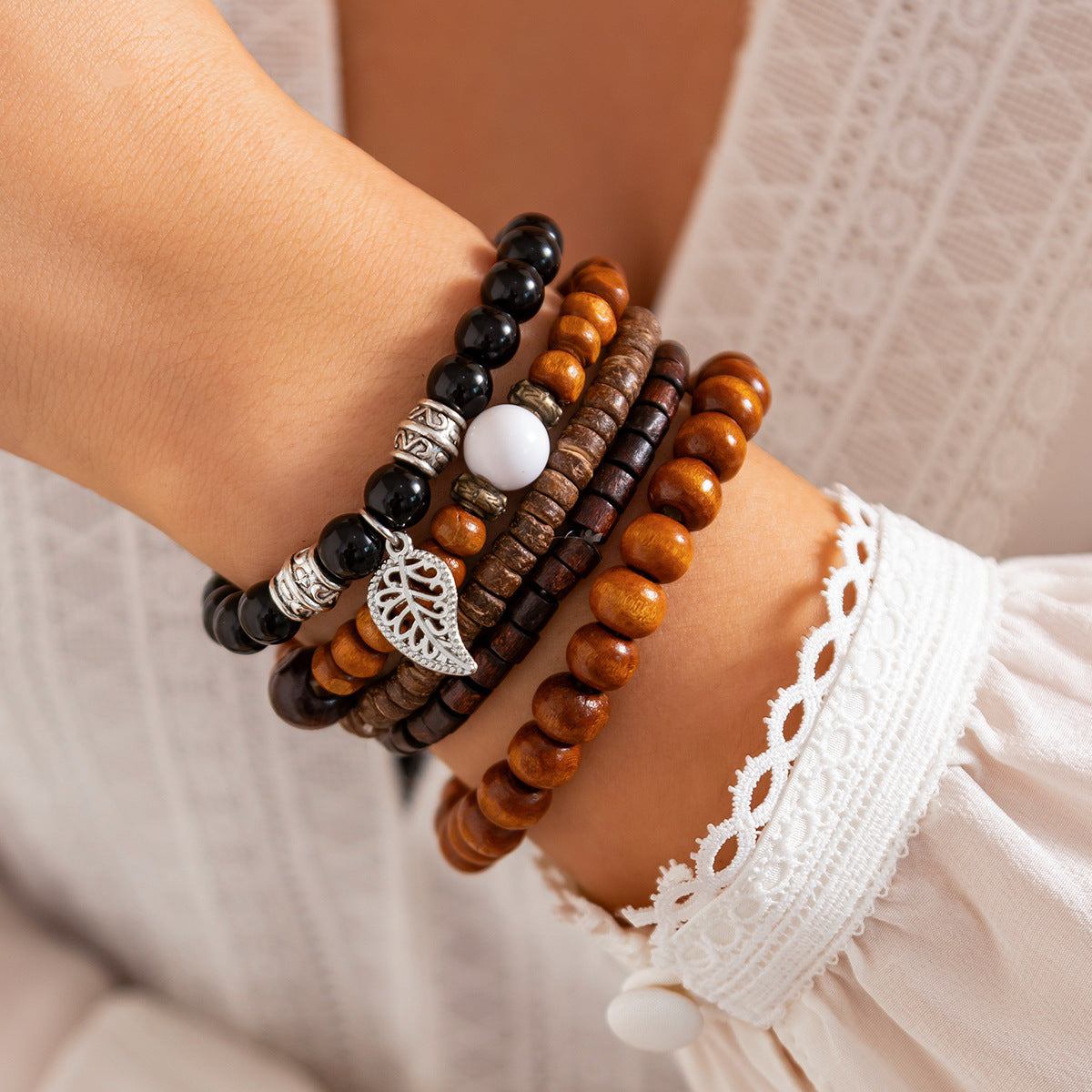 Vintage Geometric Alloy Plated Bracelet Set