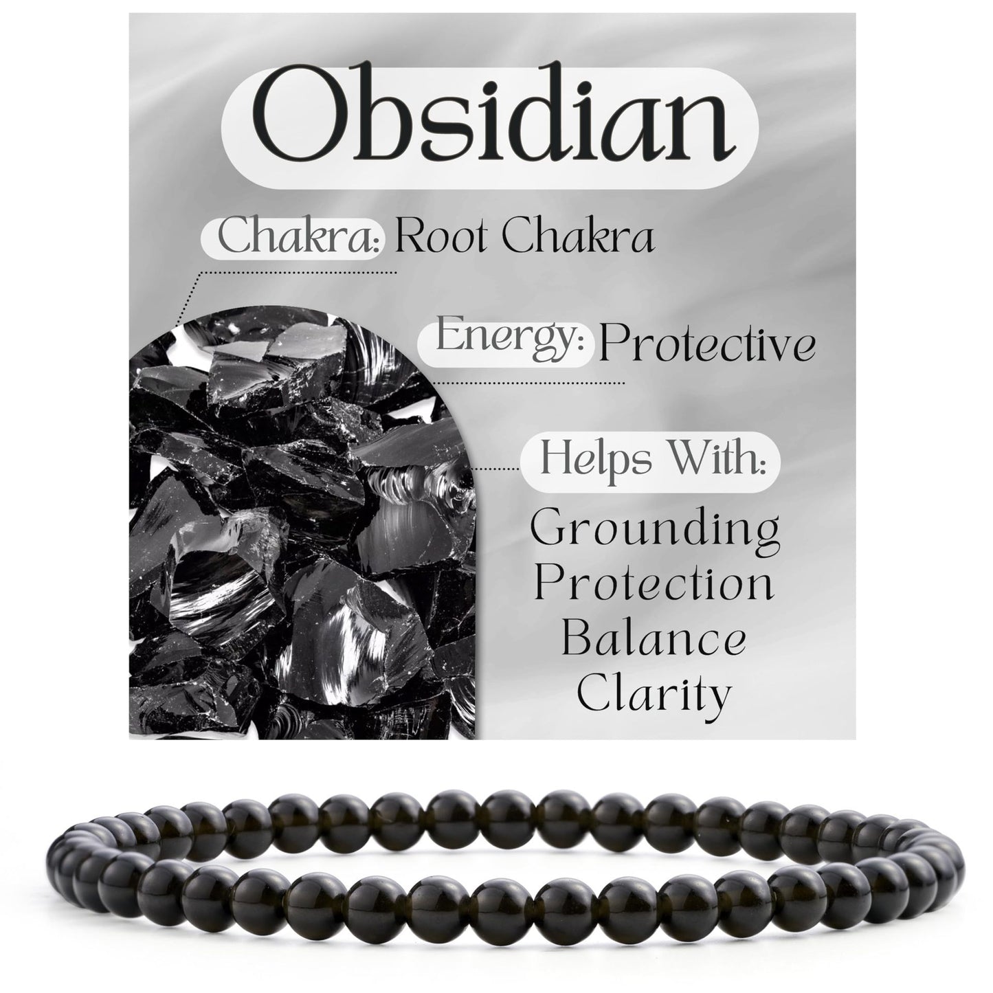 Vintage Minimalist Round Natural Stone Elastic Bracelet Unisex