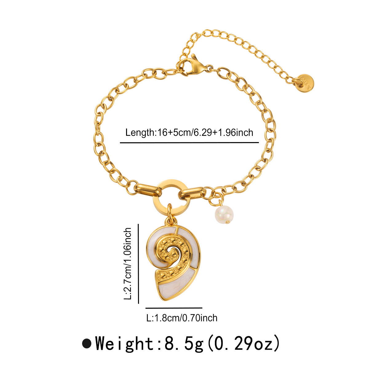 Bracciale con ciondoli a tartaruga e conchiglia in acciaio inossidabile placcato oro 14K per donne e uomini, gioiello a tema animale estivo da spiaggia