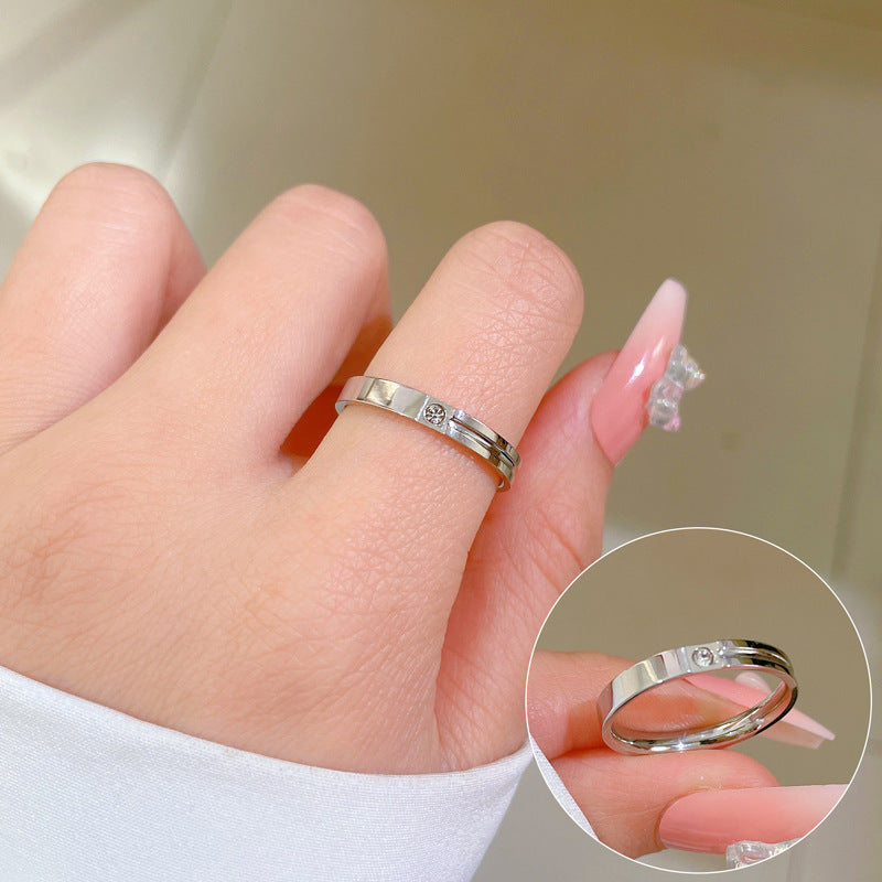 Minimalist Cool-Sweet Titanium Steel Crown Ring for Unisex