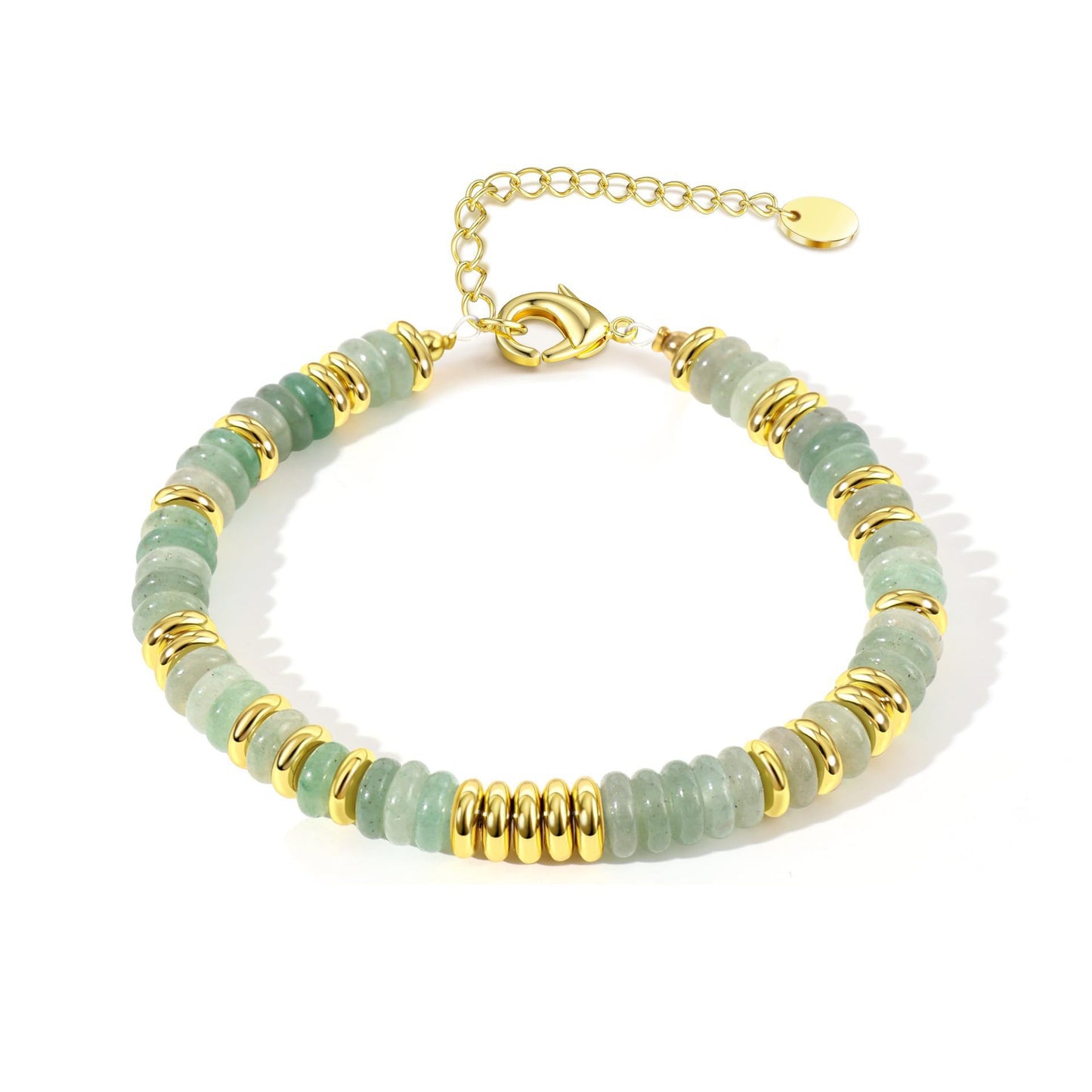 Colorful Natural Stone Crystal Beaded Bracelet with Floral Pattern for Unisex