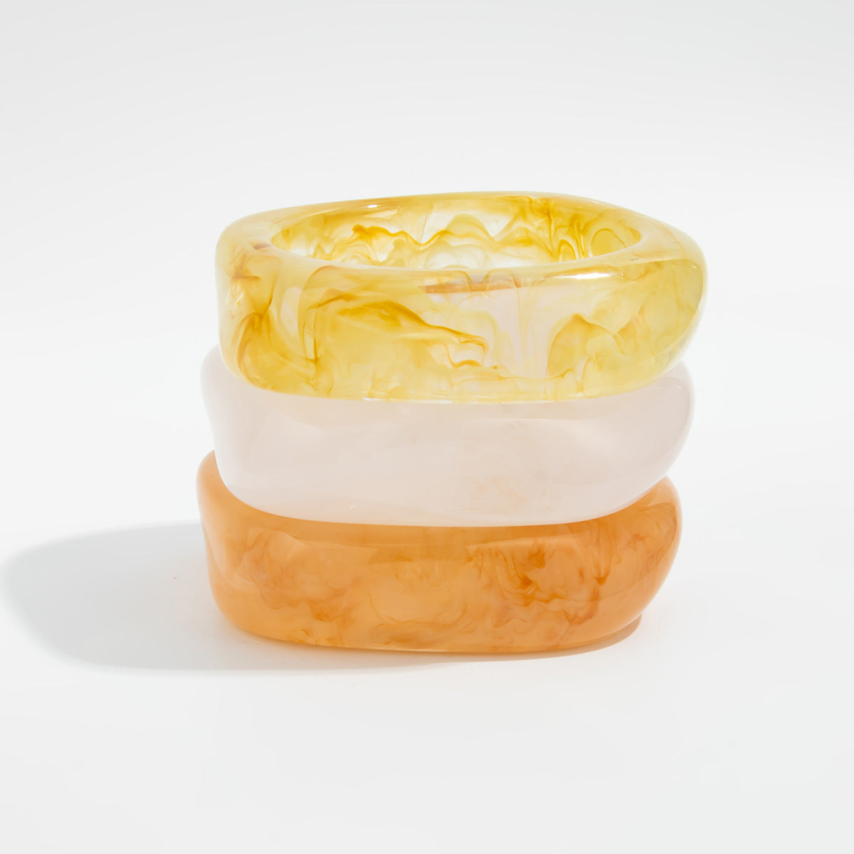 Fashionable Minimalist Geometric Gradient Resin Bangle Bracelet
