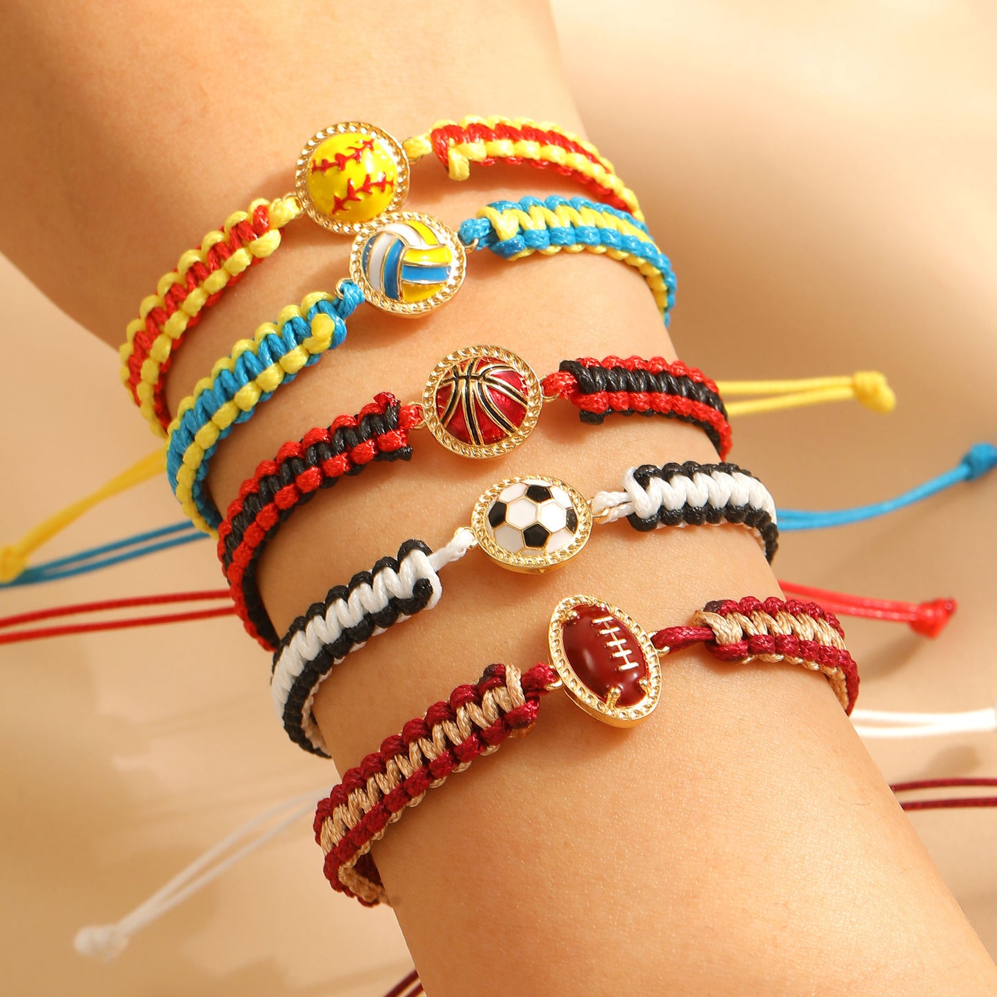 Bracciale in lega rotondo intrecciato sportivo unisex
