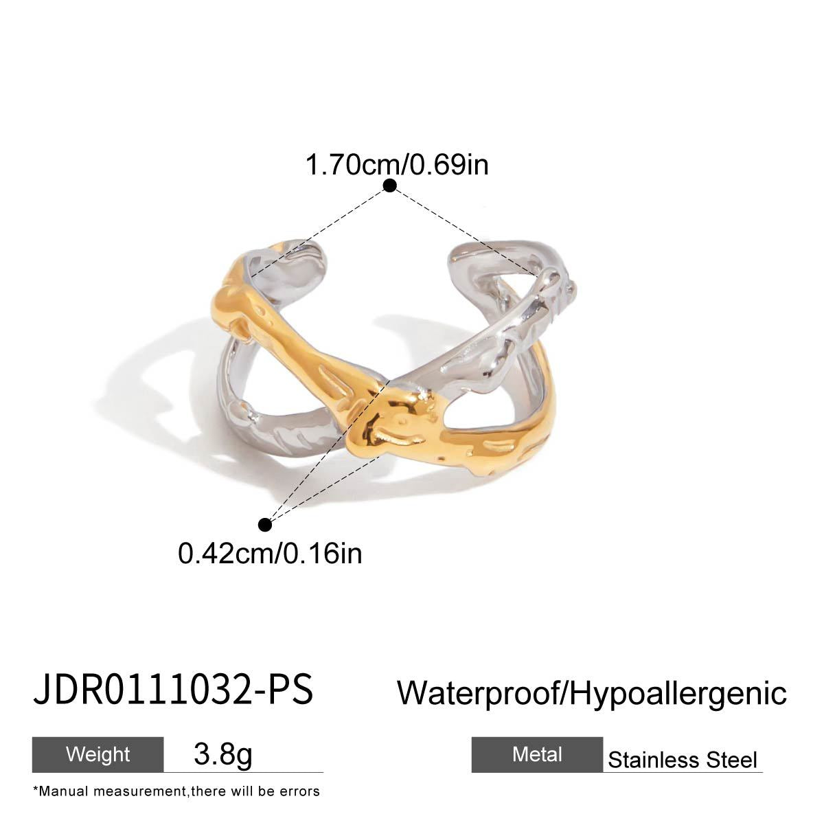 Geometric Plated Stainless Steel Ring for Women