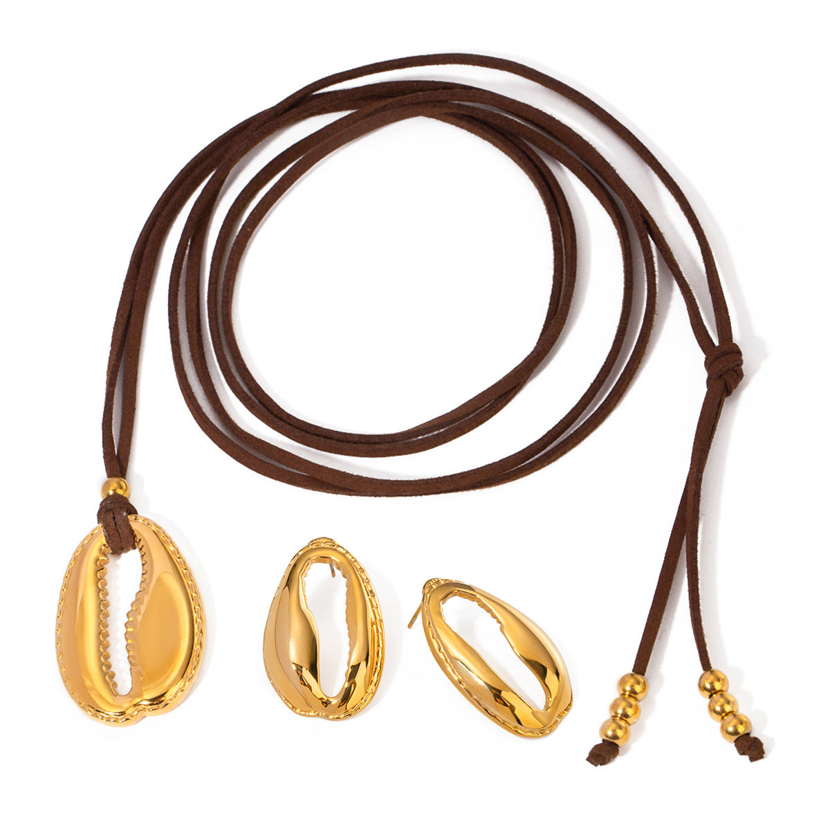 18K Gold Plated Stainless Steel Shell Necklace for Women