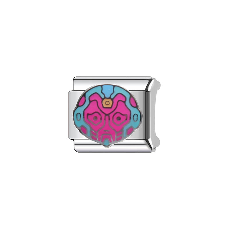 Cute Cartoon Character Stainless Steel Plated DIY Charm Bar Bracelet Unisex Fashion Gift